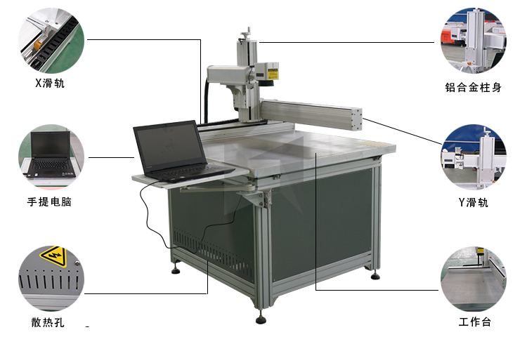 大幅面十字滑臺光纖激光打標(biāo)機 大幅面十字滑臺光纖激光打標(biāo)機